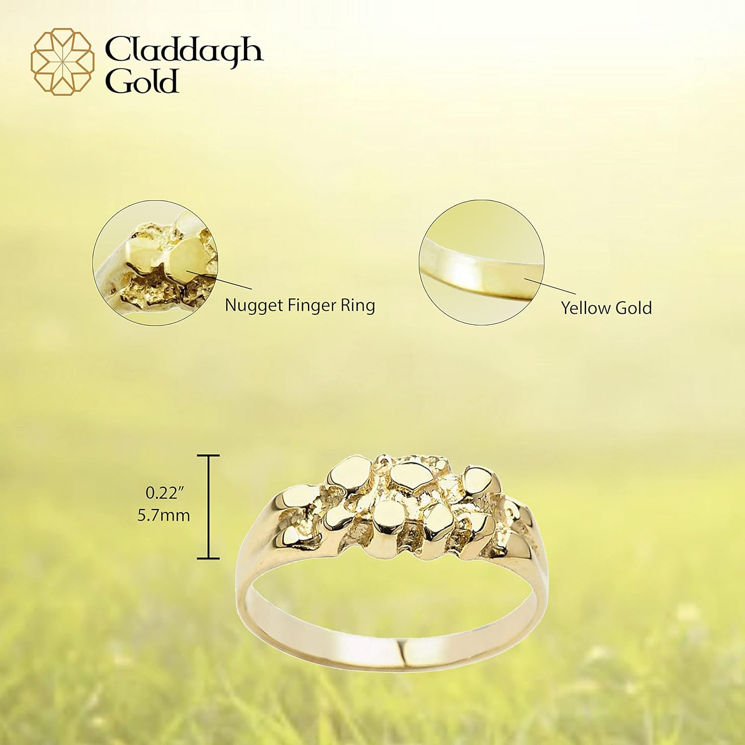 10K Rose, White, or Yellow Gold Nugget Pinky Ring or Tapered Band - Choice of Gold Color - Image 3