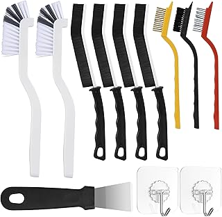12-Piece Hard Bristle Crevice Cleaning Brush Set for Kitchen, Bathroom & Toilet Deep Clean
