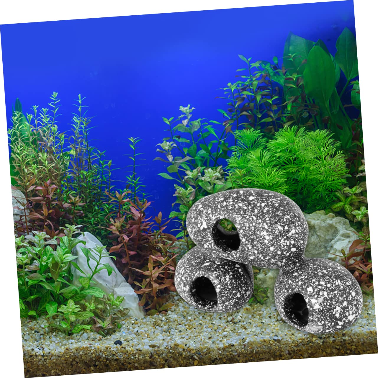 YARNOW 3 Pièces Cichlid Tank Aménagement Paysager Reptile Hideaway Fish Hideout Pond À L'Intérieur De L'Aquarium Gravier Affiche Poisson Lampe Air Aquarium Stand Cave Tortue