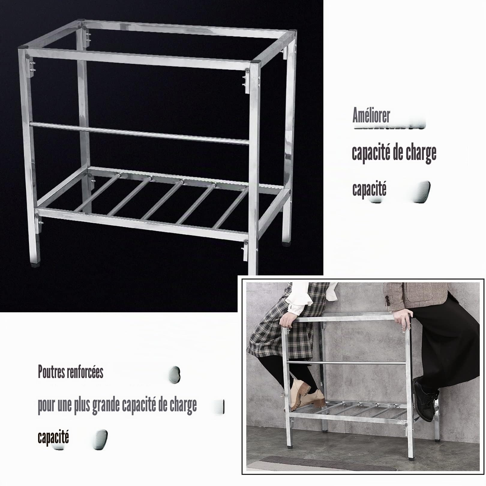 Grand Évier Cuisine Inox Autoportant avec Robinet et Support - Plate-Forme D'exploitation, Plonge pour Restaurant, Garage, Jardin (Color : Single Cold)