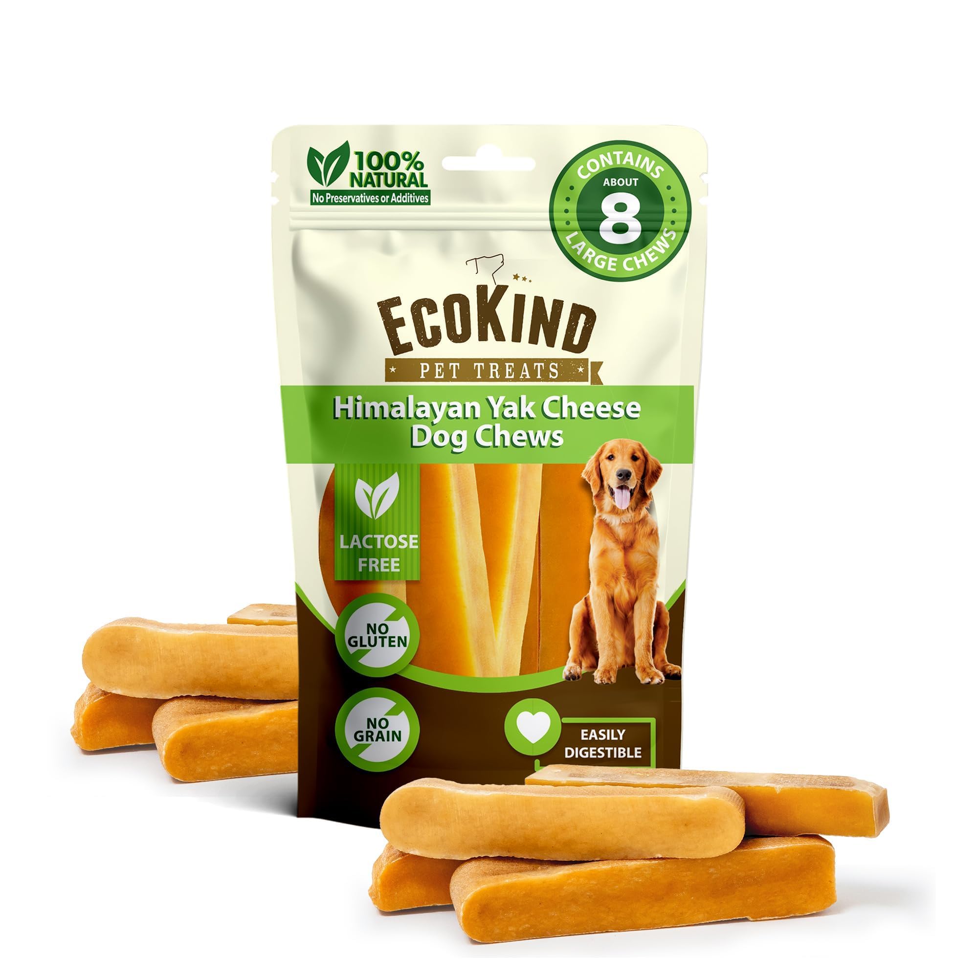 Ecokind - Masticabili per cani dell'Himalaya, snack sani per cani, inodore, senza pelle grezza, ossa di cane a lunga durata, per masticatori aggressivi, uso interno ed esterno, realizzati in Himalaya