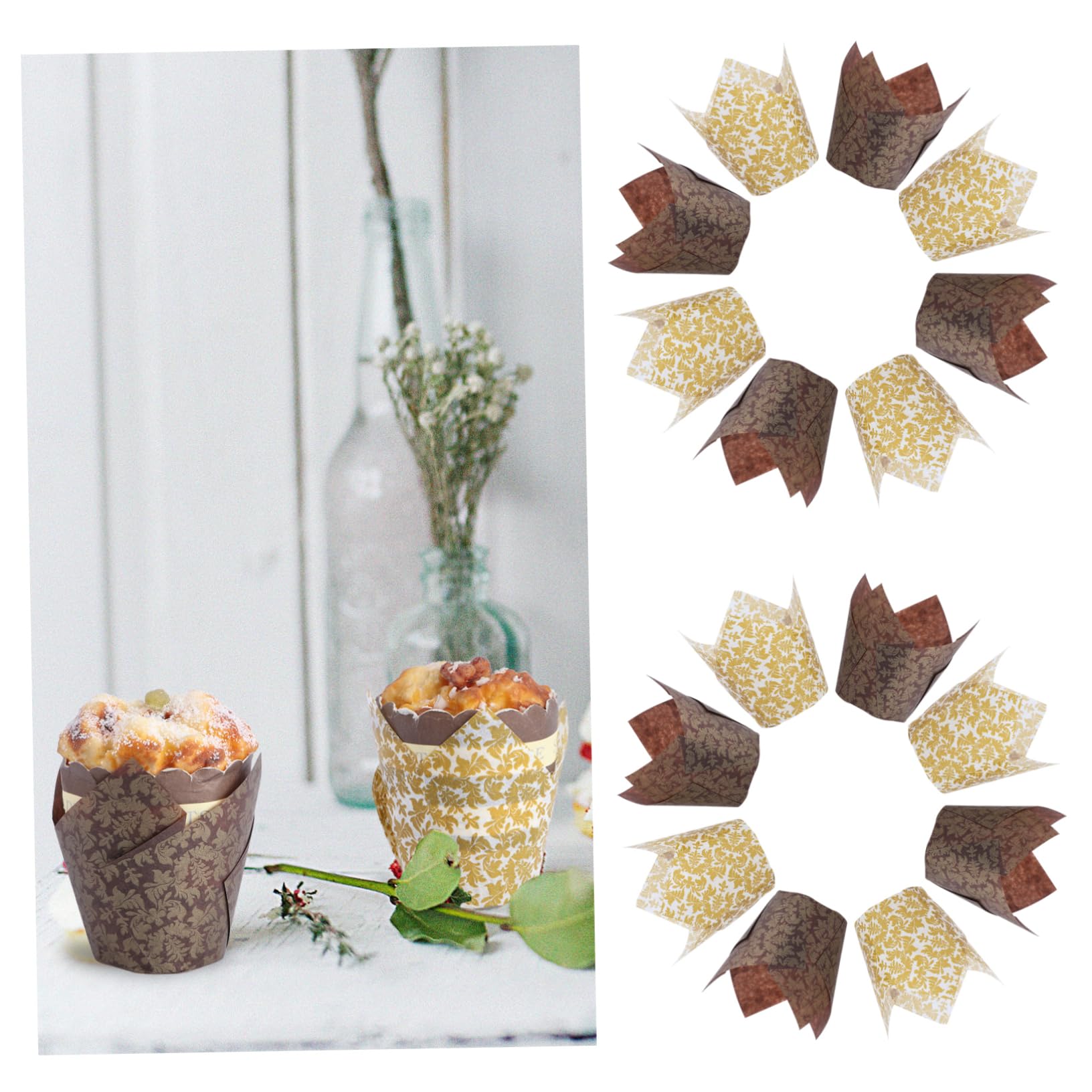 LIFKOME 2 Juegos De Envoltorios De Papel Para Muffins Envoltorios De Chocolate Capacillos Para Pasteles Envoltorios De Para Para Bodas Cumpleaños Y Fiestas (100 Unidades)