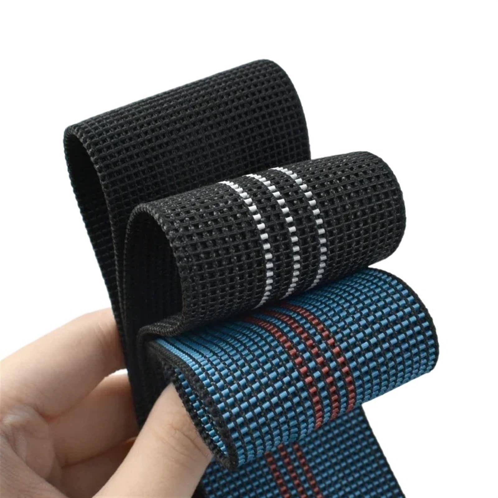 Bande Elastiche 2/5/10 Metri 5 cm Elastico for Cucire Cuscini Schienale Divano Elastici Fai da Te Materiale di ristrutturazione mobili(Black,10Meters)