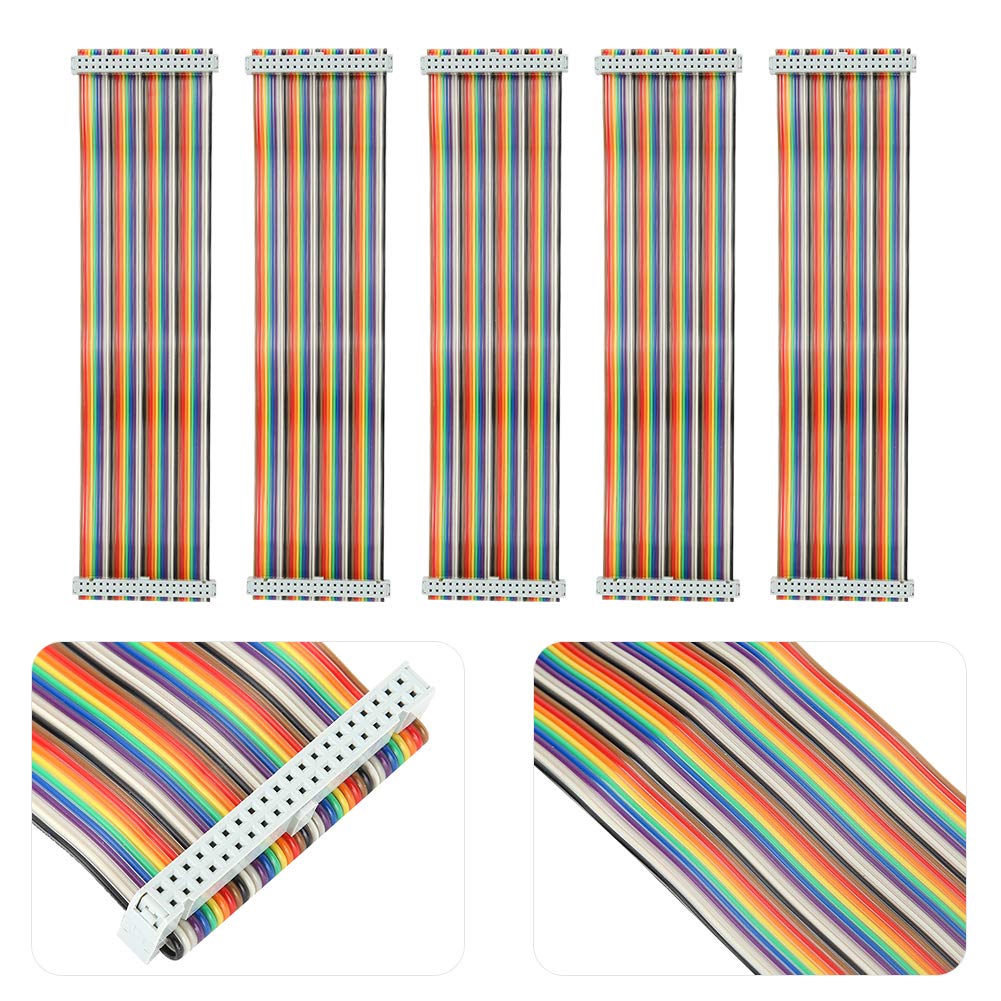 Cable GPIO de 5 piezas para hembra a hembra de 40 pines, línea de alambre, accesorios de computadora, 20 cm(De mujer a mujer)