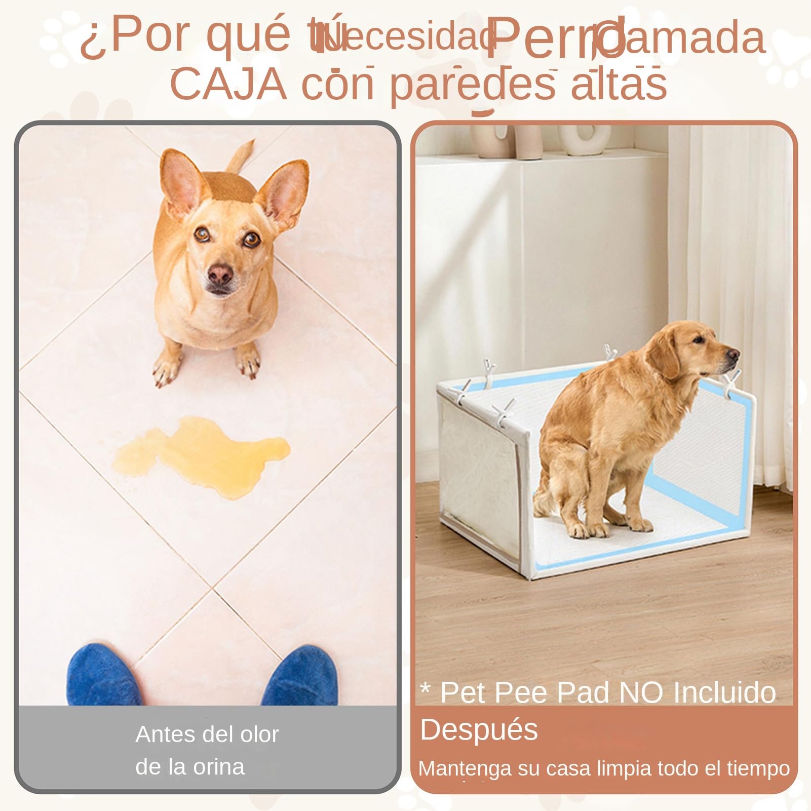 Bandeja Sanitaria para Perros Paredes Altas Impermeables para Mascotas | Estación para Hacer Pis en Interiores Para Apartamento Balcón Sala De Estar Pequeño Mediano