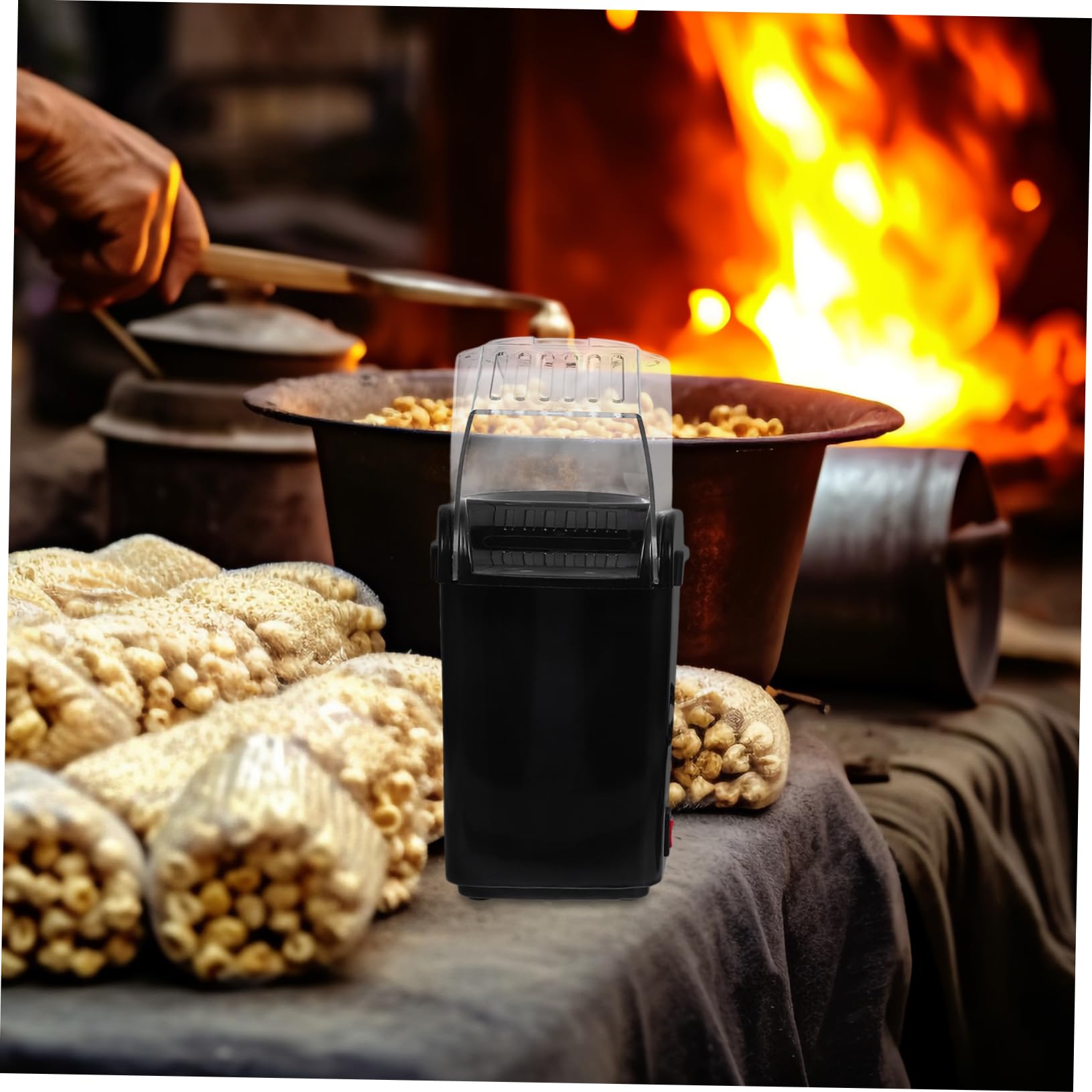 ULTECHNOVO Machine à Popcorn à Air Chaud Automatique Pour Maison Cuisine Avec Tasses Doseuses