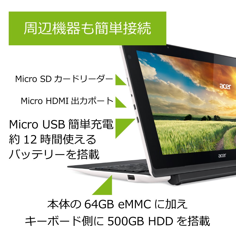 Amazon.co.jp: Acer 2in1 SW3-013-N12D/WF Aspire Switch 10E