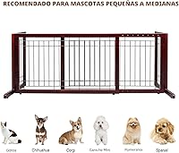 Vista 2 de Bonnlo Puerta independiente para perros, puerta de 37 a 68 pulgadas de ancho para chimenea, escaleras, puertas, valla ajustable de madera