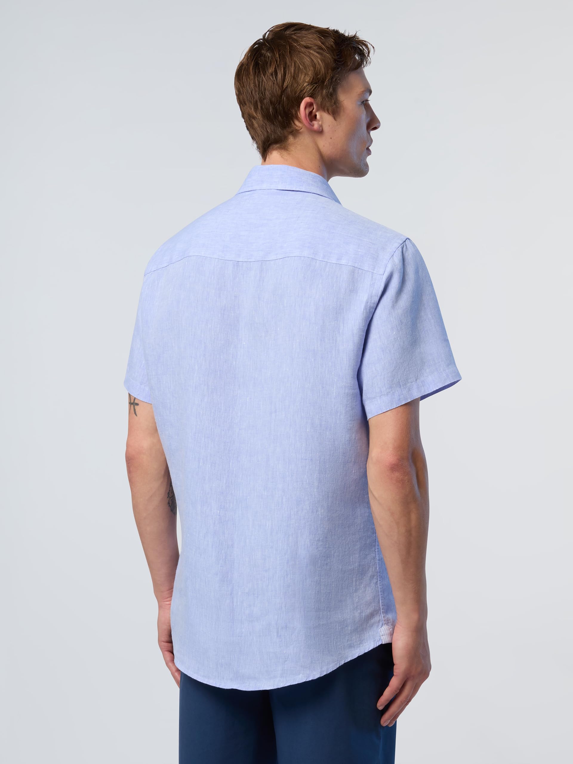 NORTH SAILS Camicia Uomo MC in Lino European Flax™ con Logo Ricamato