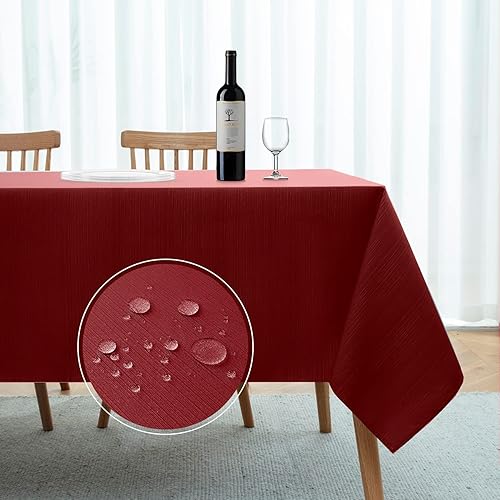 Softalker Mantel rectangular navideño de jacquard  Funda de mesa de damasco con líneas geométricas, impermeables, resistentes a las manchas, disponible en Yaxa El Salvador