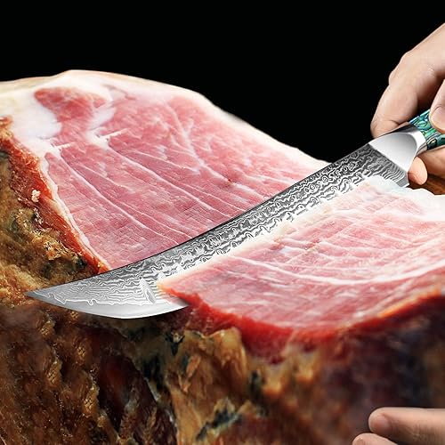 Miniatura 7 de Cuchillo de carnicero – 10 ″ Cimitar & Breaking Knife Knife – Japanese VG-10 Damasco Steel – Full Tang & Razor Sharp – Diseño ergonómico de mango de