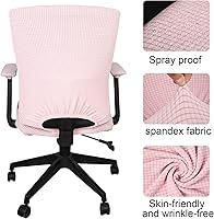 Vista 3 de Tallew Juego de 4 Fundas para Silla de Oficina, Fundas Universales Elásticas para Computadora, Fundas Protectoras Estirasbles para Asiento de Silla