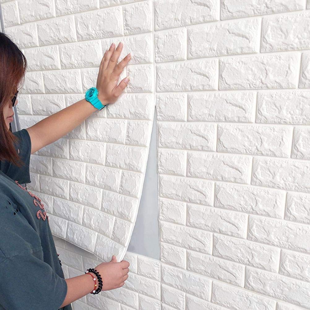 FLEXI MADHAV 3D Wall Sticker PVC Foam Brick Self-Adhesive Wallpaper Panel Thick PE Foam, Washable Wall Paper Sheets for Living Room 77 cm x 70 cm (12) (B0B2R2G124) Amazon Price History, Amazon Price Tracker