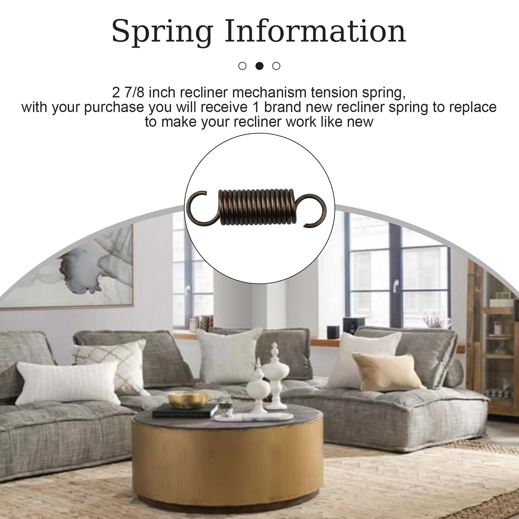 YeuauTa 2 7/8 Inch Recliner Mechanism Tension Springs, Driveway Recliner Springs for Lane, Action and HomePlace Group Recliners, Replaceable Recliner Springs