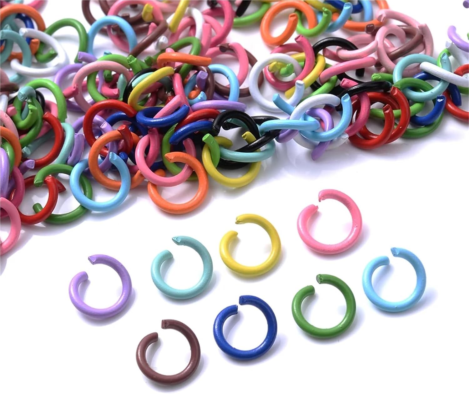 Jump Rings for Jewelry Making 1000pcs Metal Open Rings Single Loops for DIY Jewelry Findings Making Bracelet Necklace Jump Split Ring 6/8mm for Keychain, Necklace(Dark Blue,8mm)