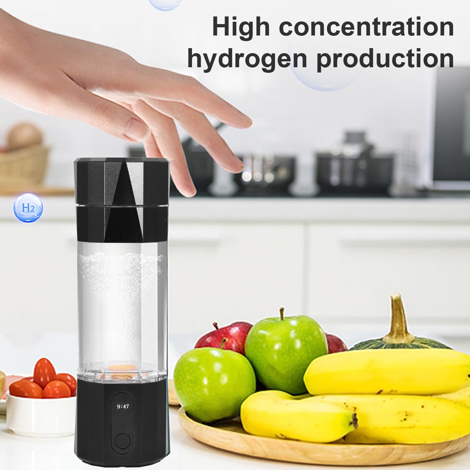 Wasserstoff-Wasserflasche, 6000 Bis 8000 PPB Wiederaufladbarer Wasserstoffgefüllter Wasserbereiter, 208 Ml Schneller Elektrolyse-Wasserstoff-Wasserionisator für Büro-Reiseübungen