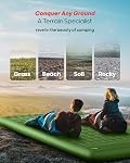 QPAU Patinoire de camping, 2 Mat de camping pour personne, soutien amélioré pour la santé, avec pompe à pied intégrée, 4.7 Matelas de couchage durable d'Inch pour le camping, randonnée et maison (Pine Green)