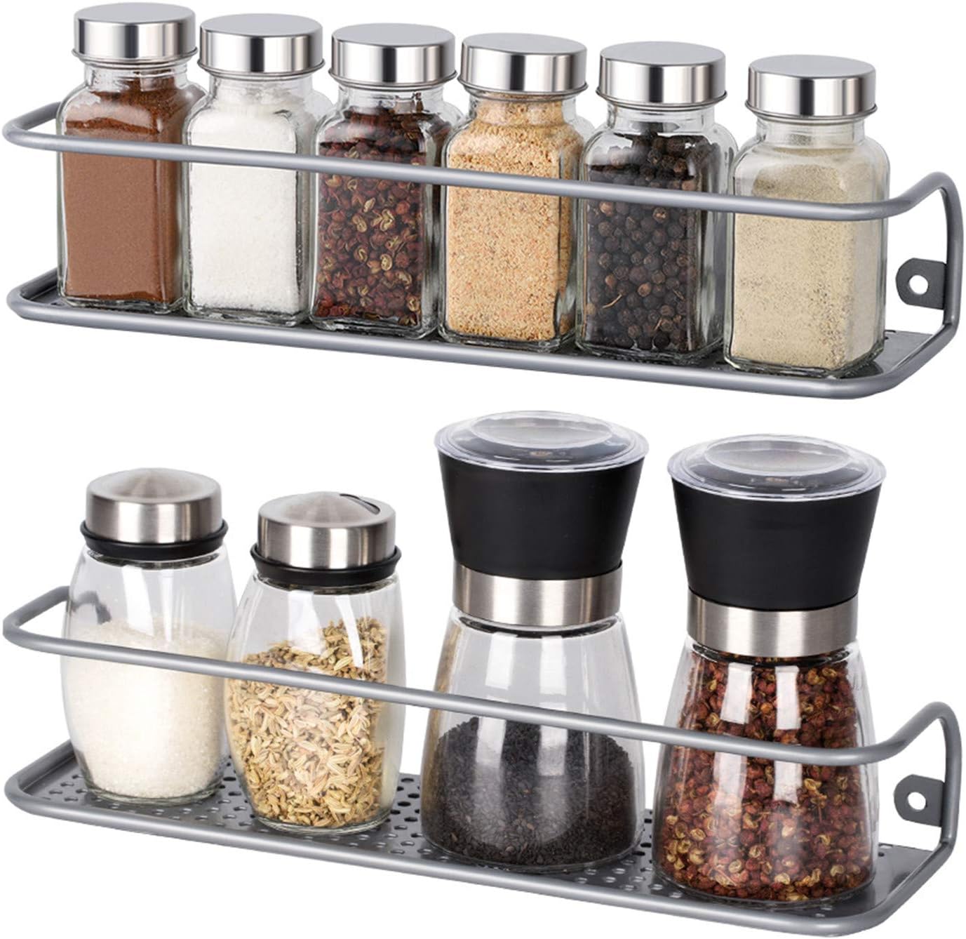 NEX 2 Pack Spice Rack Organizer Shelf for Wall