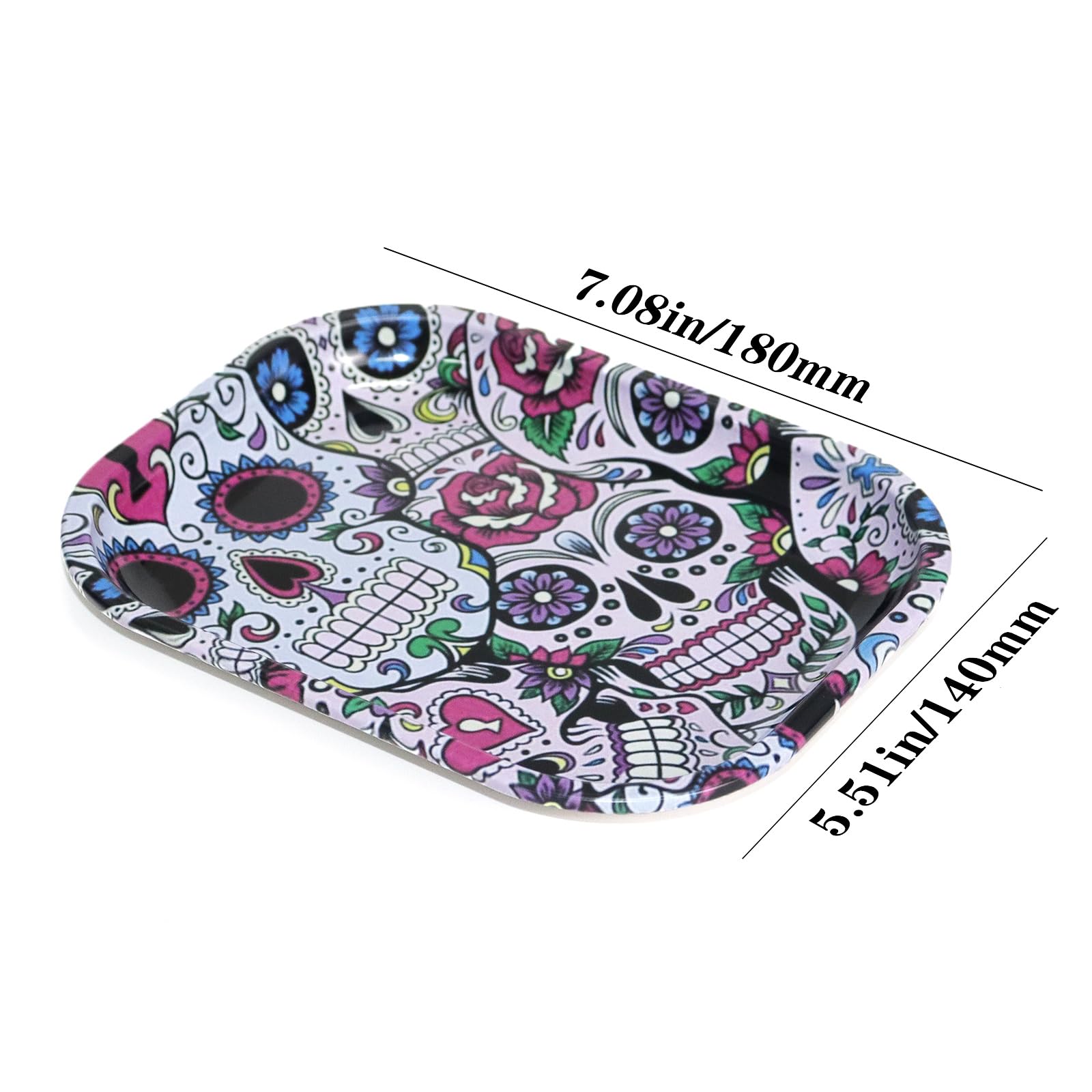 Epzoee Premium Metal Rolling Tray With Cartoon Design - 7'' X 5.5'', Portable Tray For Home Or Travel, Family001