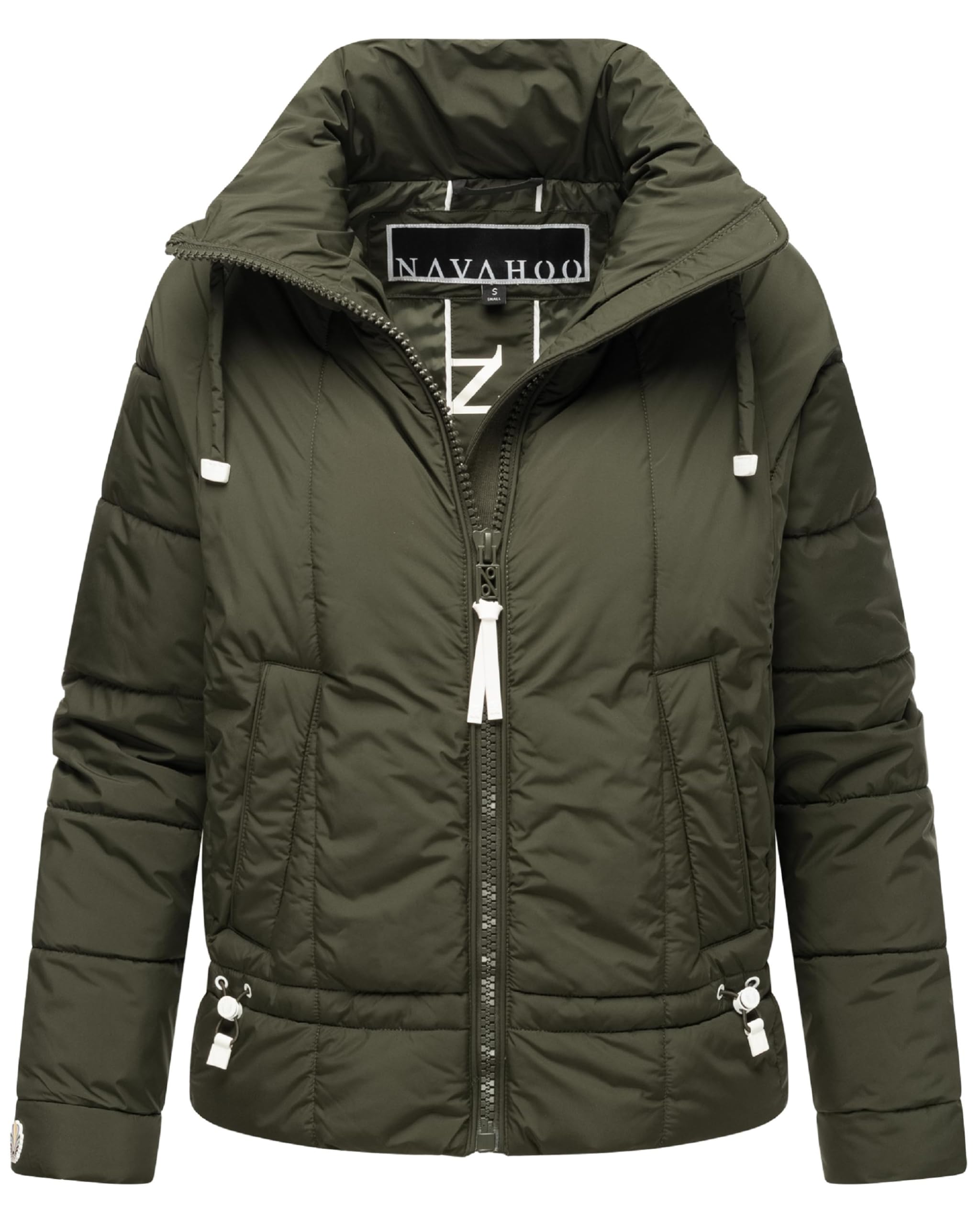 Navahoo leichte Damen Steppjacke kurze Übergangsjacke oversized mit Fledermausärmeln Luftzauber 14 XS-XXL