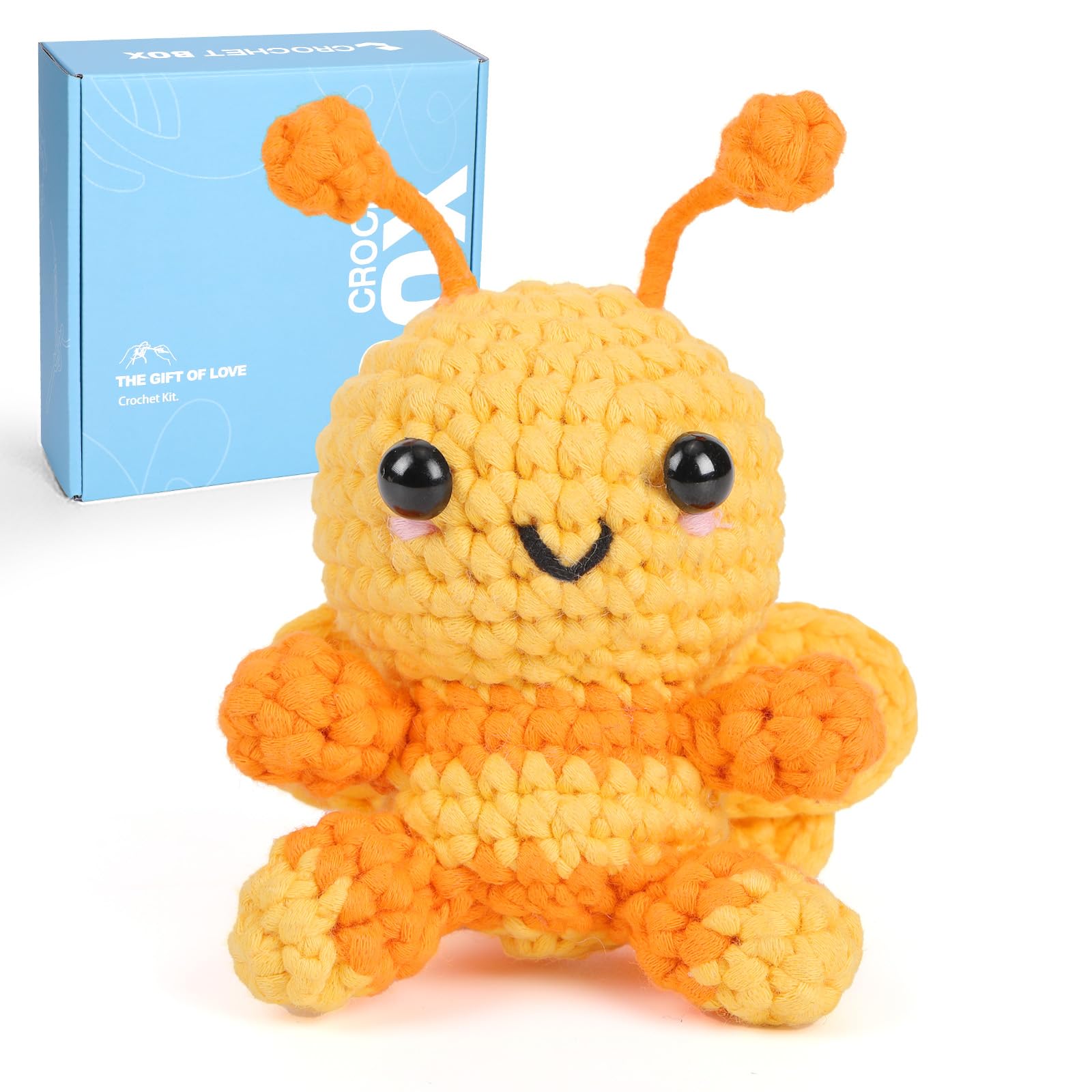 CrochetBox Bee Complete Crochet Kit for Beginners, Easy Craft for Adults