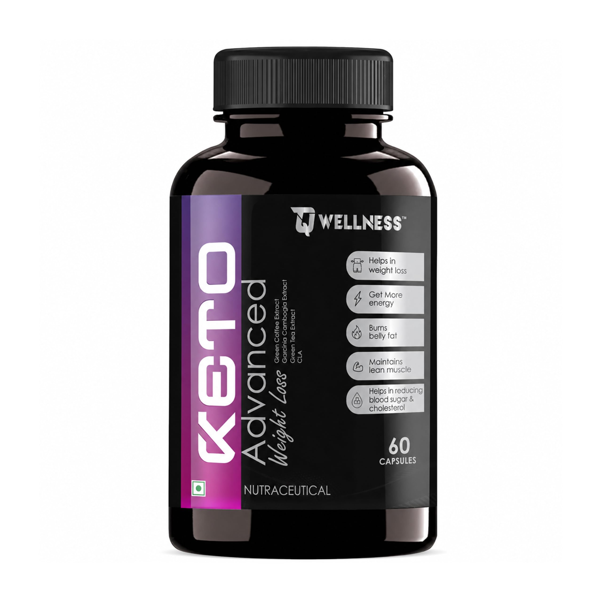 TQ Wellness Advanced KETO |60 Capsules For Men and Women With Green Coffee, Tea Extract and Linoleic Acid (Pack Of 1)-image-33