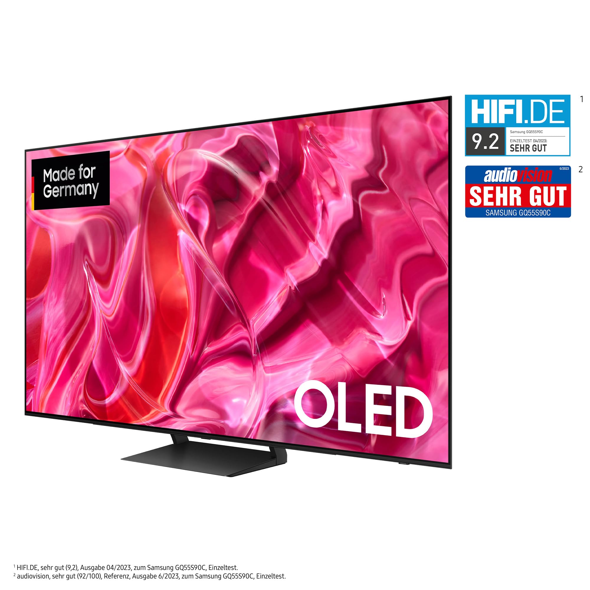 Samsung OLED 4K S90C 55 Zoll Fernseher (GQ55S90CATXZG, Deutsches Modell), Quantum HDR OLED, Neural Quantum Prozessor 4K, LaserSlim Design, Smart TV [2023]