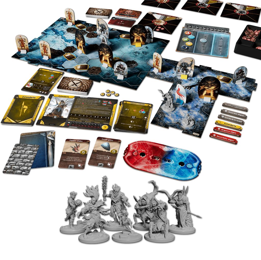 Cephalofair Games Frosthaven, kooperacyjna gra planszowa, kampania osadzona w lodowym wszechświecie, od 14 lat, 1-4 graczy, 30 minut gry na gracza, wersja hiszpańska