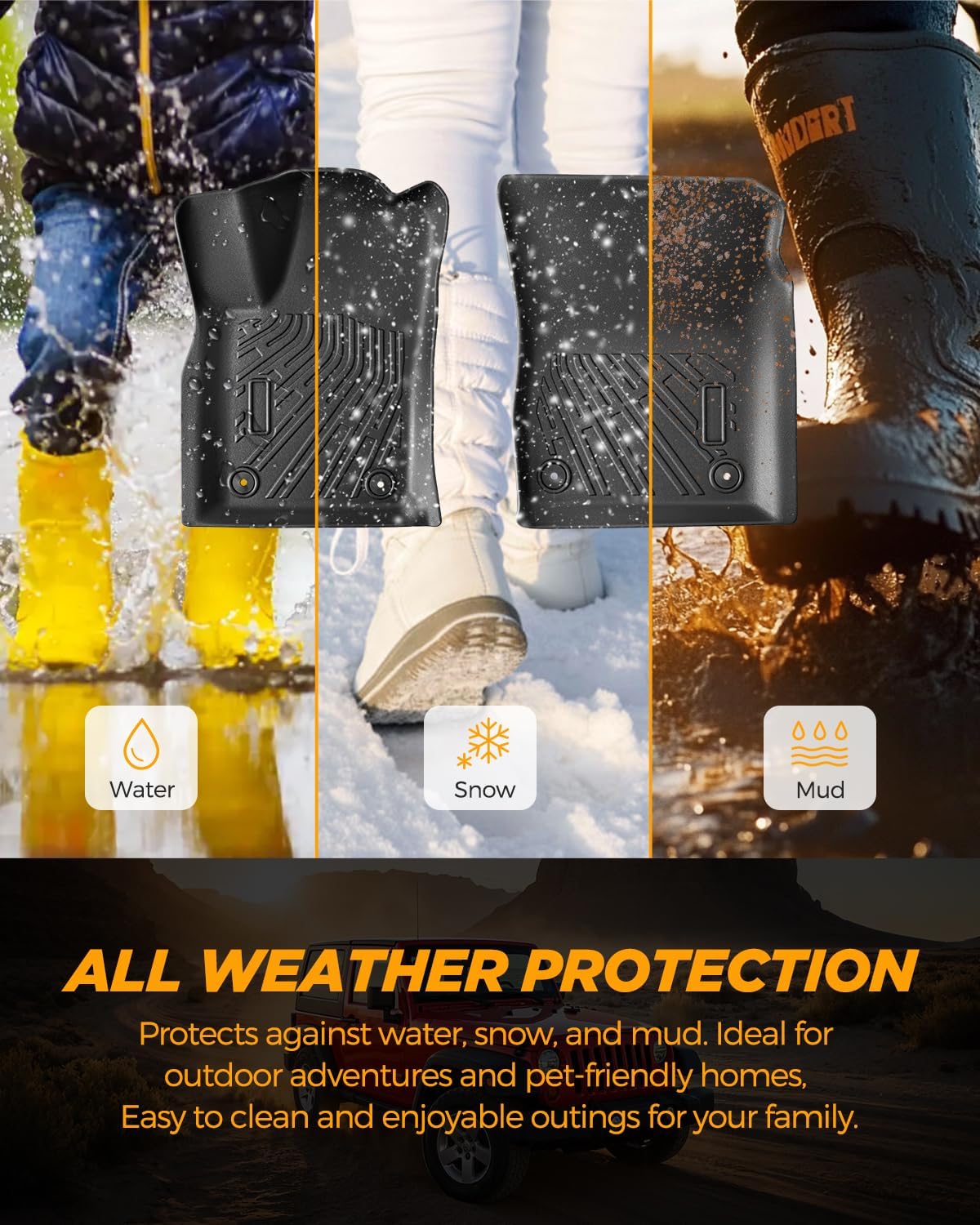 for Dodge Durango 2016-2025 2026 6 Seats Floor Mats Cargo Liner All Weather Protector Heavy Duty TPE Waterproof Anti-Slip Tech Mats for Durango 2017 2018 2019 2020 2021 2022 2023 2024 Accessories - Image 7