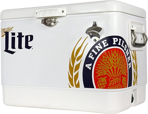 Koolatron - hielera Miller Light, capacidad de 1825oz, Blanco