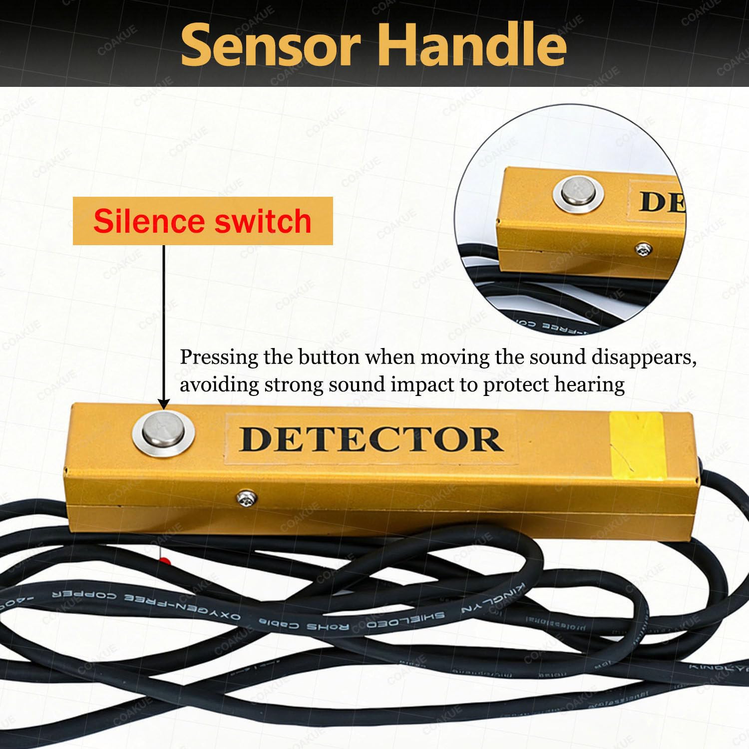 Detector de Fugas en tuberías subterráneas, Sensor geofónico de Fugas de Agua, Equipo de detección de Fugas de Agua, Profundidad de 3 Metros, Pantalla LCD para Uso doméstico y Comercial
