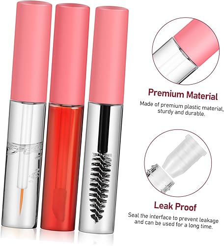 Miniatura 3 de Angoily 6 unidades de tubo de rímel de botella vacía, varita transparente, contenedor de rímel recargable, tubos de pestañas, tubos de rímel,