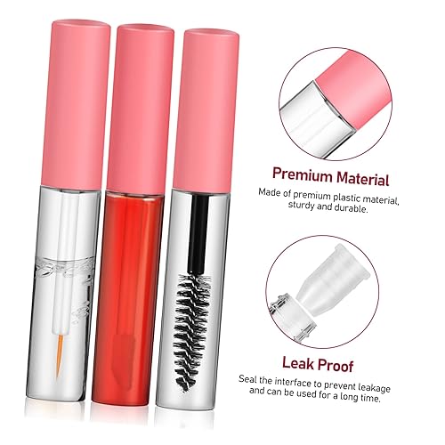 Miniatura 3 de Angoily 6 unidades de tubo de rímel de botella vacía, varita transparente, contenedor de rímel recargable, tubos de pestañas, tubos de rímel,