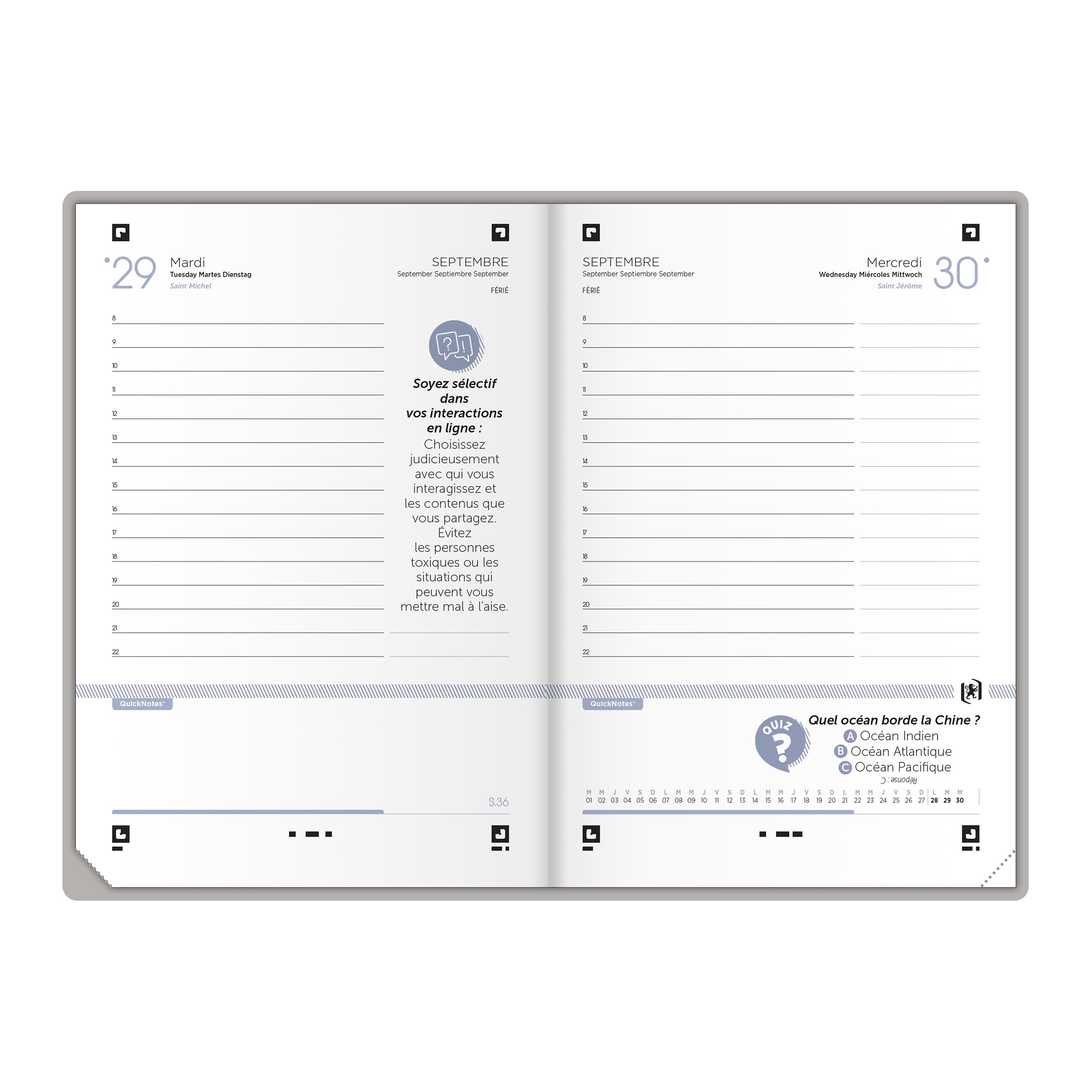 Agenda Scolaire 2025-2026 Oxford Magic 12x18cm 1 Jour Par Page 352 Pages Noir