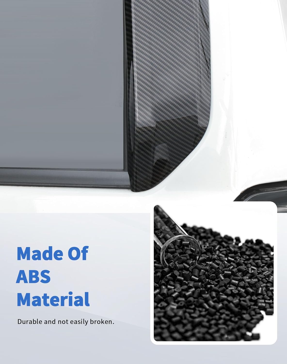 for Toyota 4Runner Rear Tailgate Window Pillar Molding Panel Decor Cover Trim Fit for 2010-2023 4Runner Exterior Accessories, Carbon Fiber