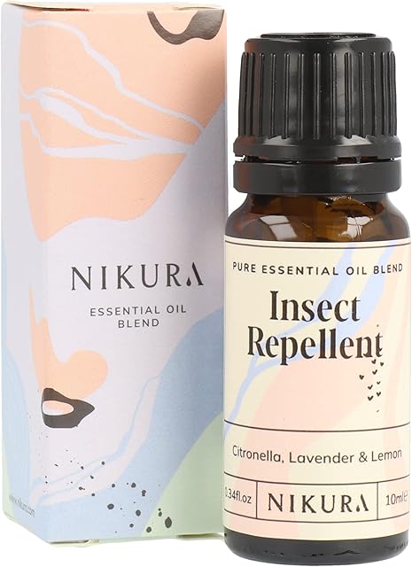 Nikura | Insect Repellent Essential Oil Blend - 10ml | Citronella, Lavender & Lemon | 100% Pure Natural Oils | Perfect for Aromatherapy, Humidifier & Diffuser | Vegan & UK Made