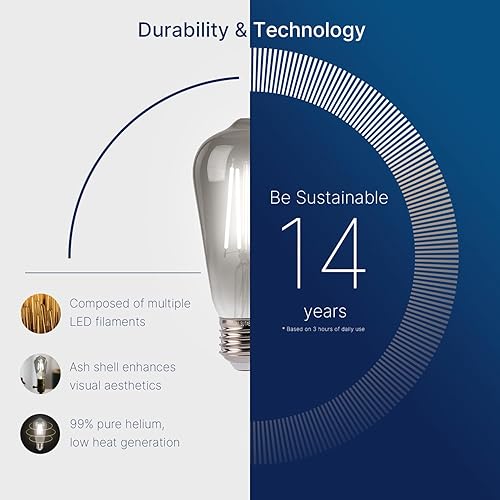 Miniatura 10 de FLSNT Bombillas LED Edison ST19 para tira de luces, bombillas LED equivalentes a 25 W para exteriores, para patio, Gardon, 2 W, 180 LM, 2700 K