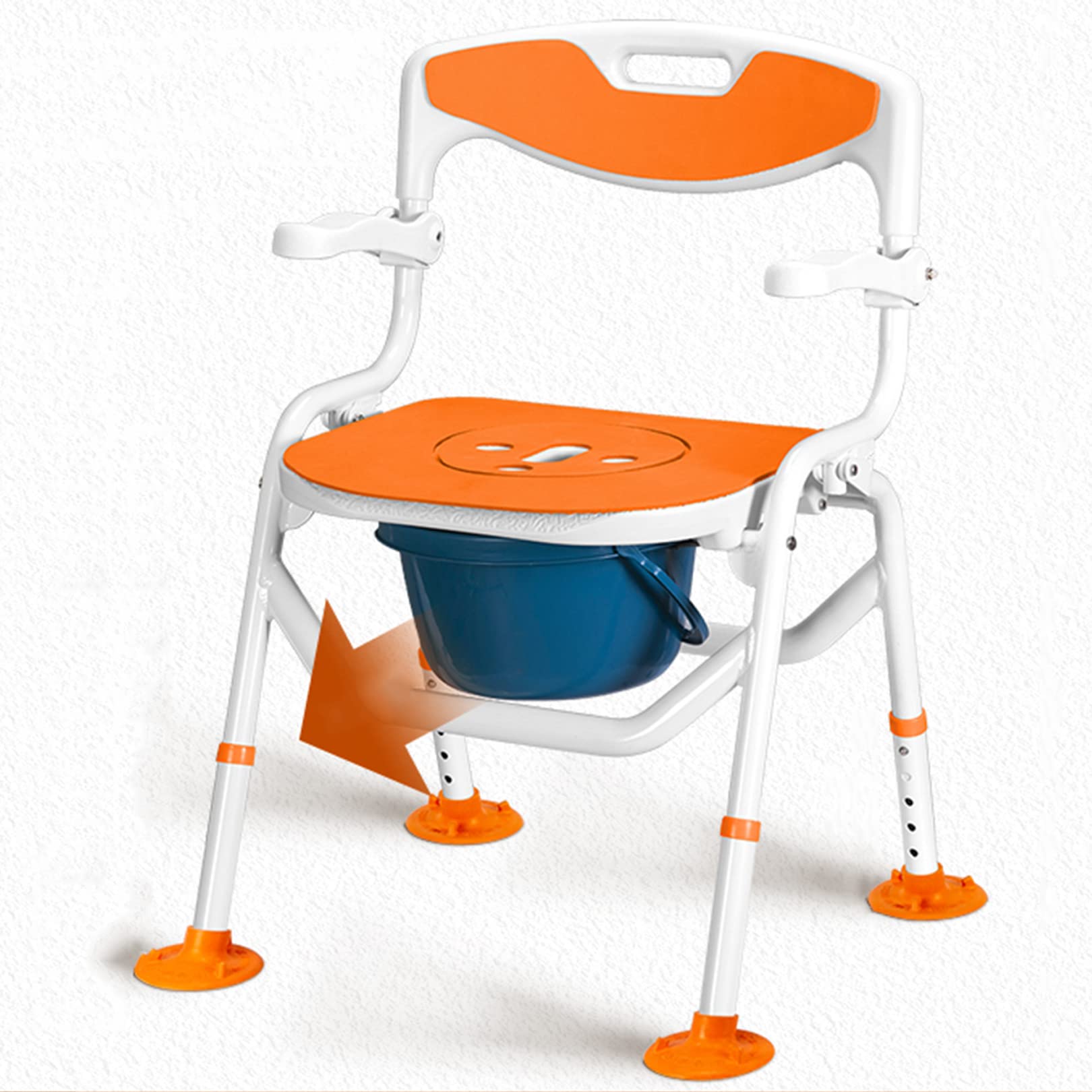 Sedia da Doccia per Doccia Interna, Panca da Doccia per Anziani E Disabili, Sedia da Bagno per Doccia Resistente con Braccioli E Schienale, Sedia Comoda per WC(D