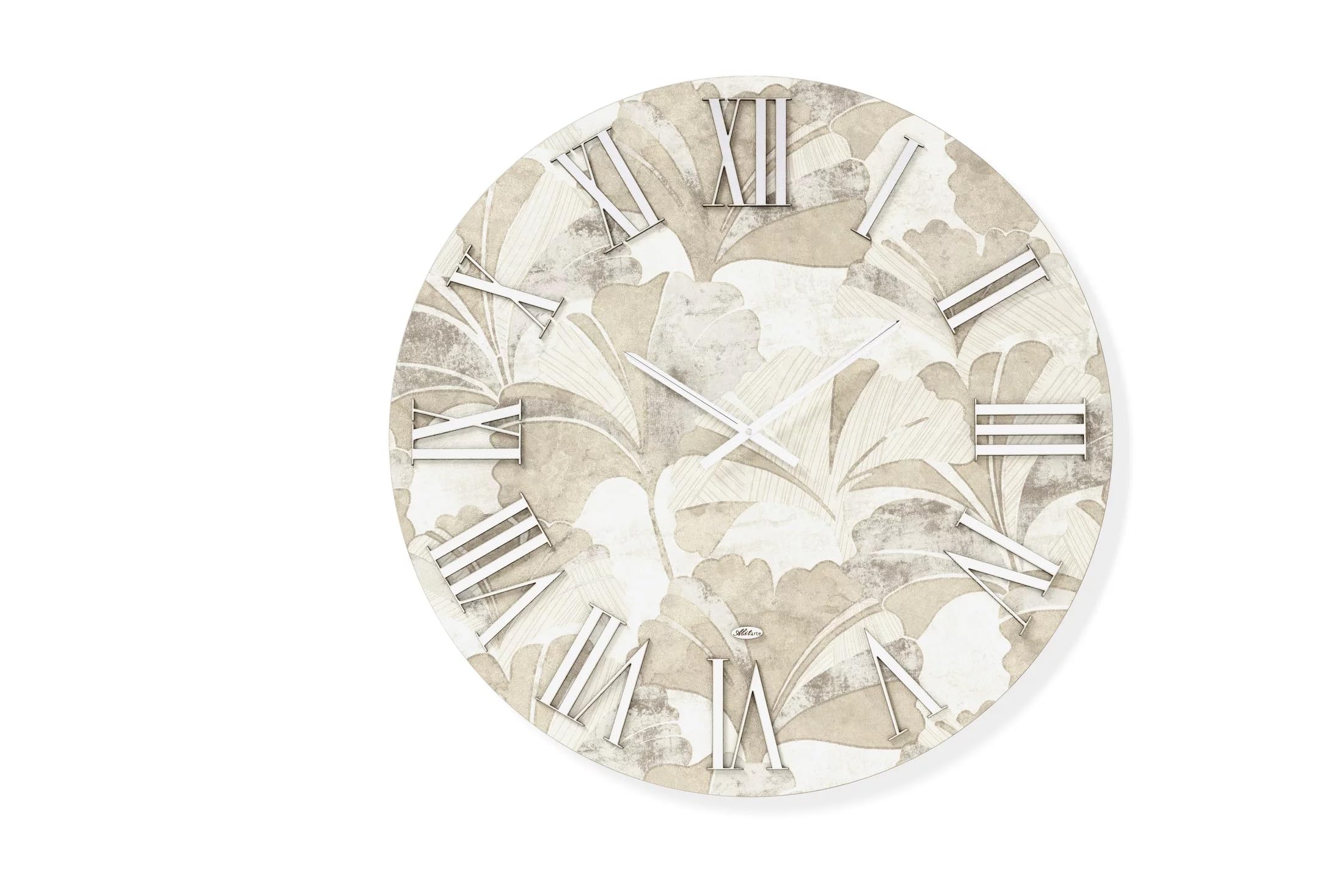 Horloge murale moderne grand format en bois et chiffres romains