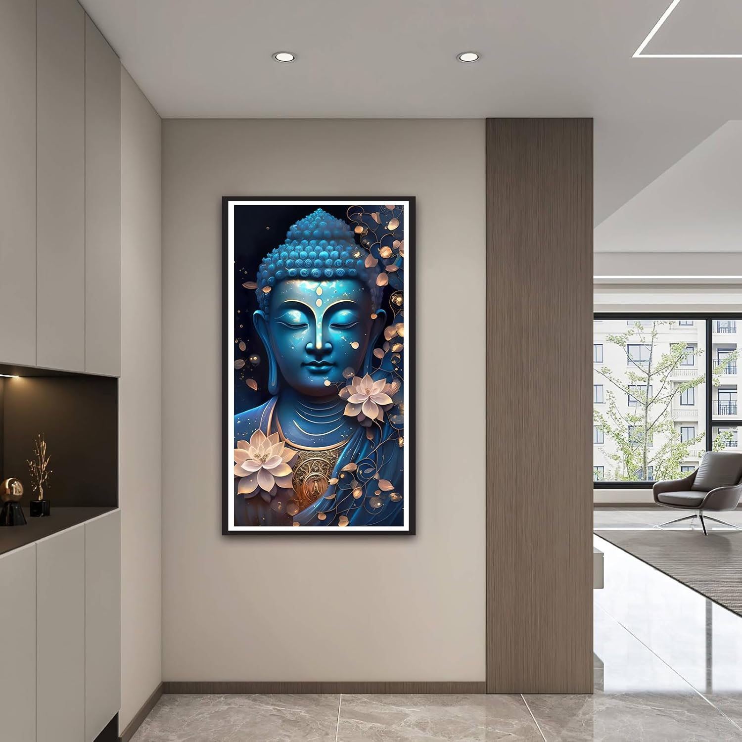 ARTGOTO Extra Large Diamond Art Painting Kits for Adults,23.6x41.3 inches/60x105 cm Buddha A DIY Full Round Drill Diamond Dots,Extra Large Size for Home Wall Decor Gifts