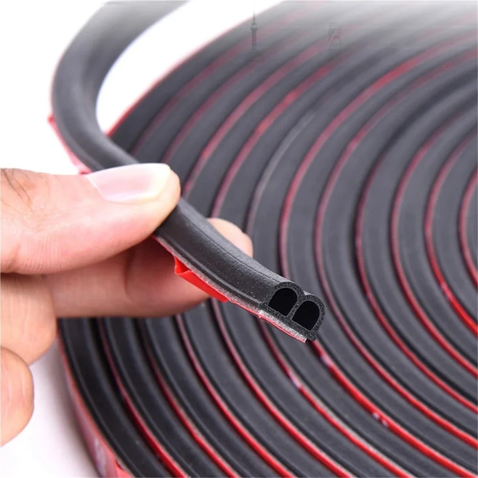 Frvvpl 5M D Car Door Seal Strip Rubber P Z D Shape Type 1/5 Meters Car Door Seal Strip Epdm Rubber Noise Insulation Anti-Dust Soundproof Strong Adhensive(5M D)