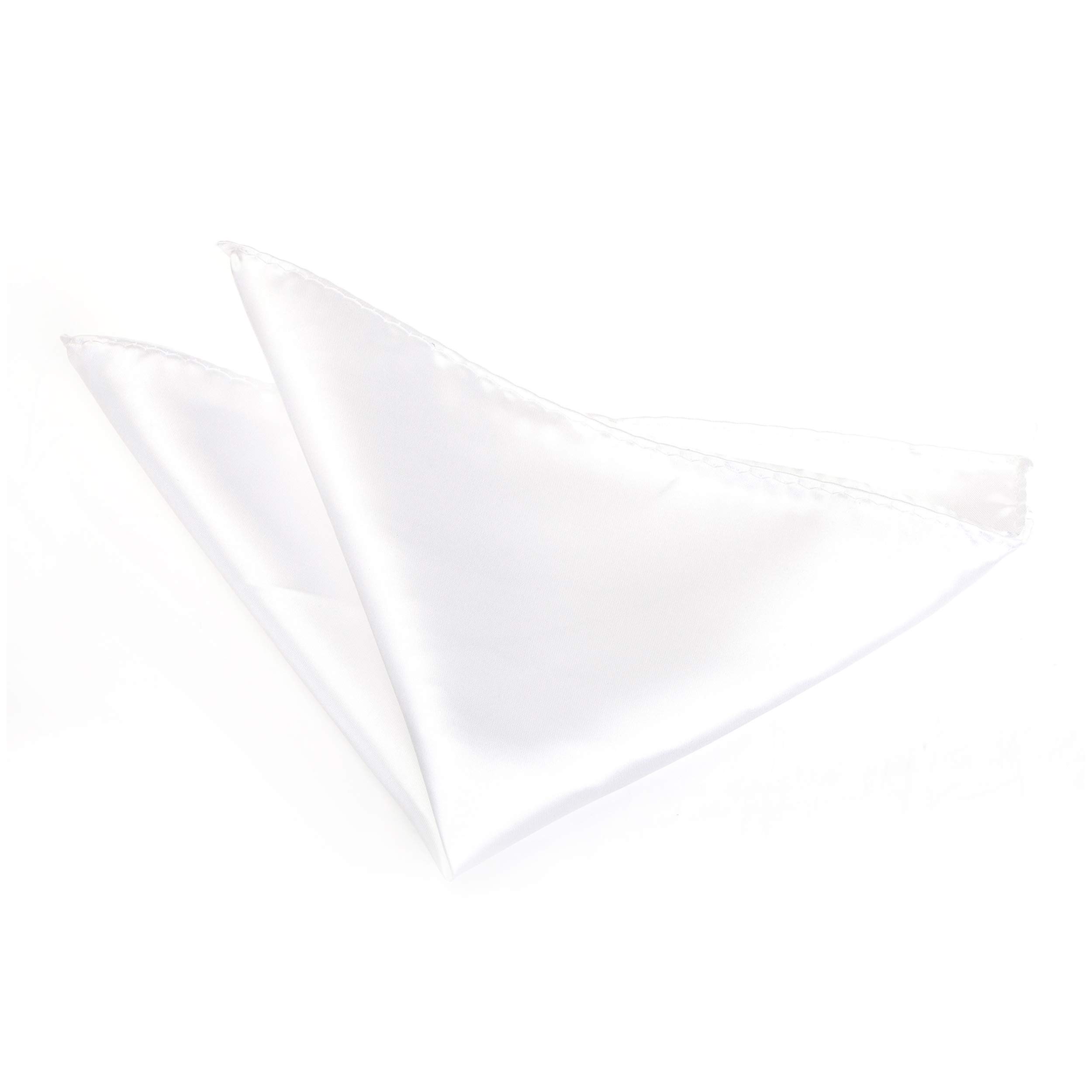 The Tie Company Men's White Satin Solid Colour Plain Polyester Pocket Square/Hanky/Handkerchief (White)