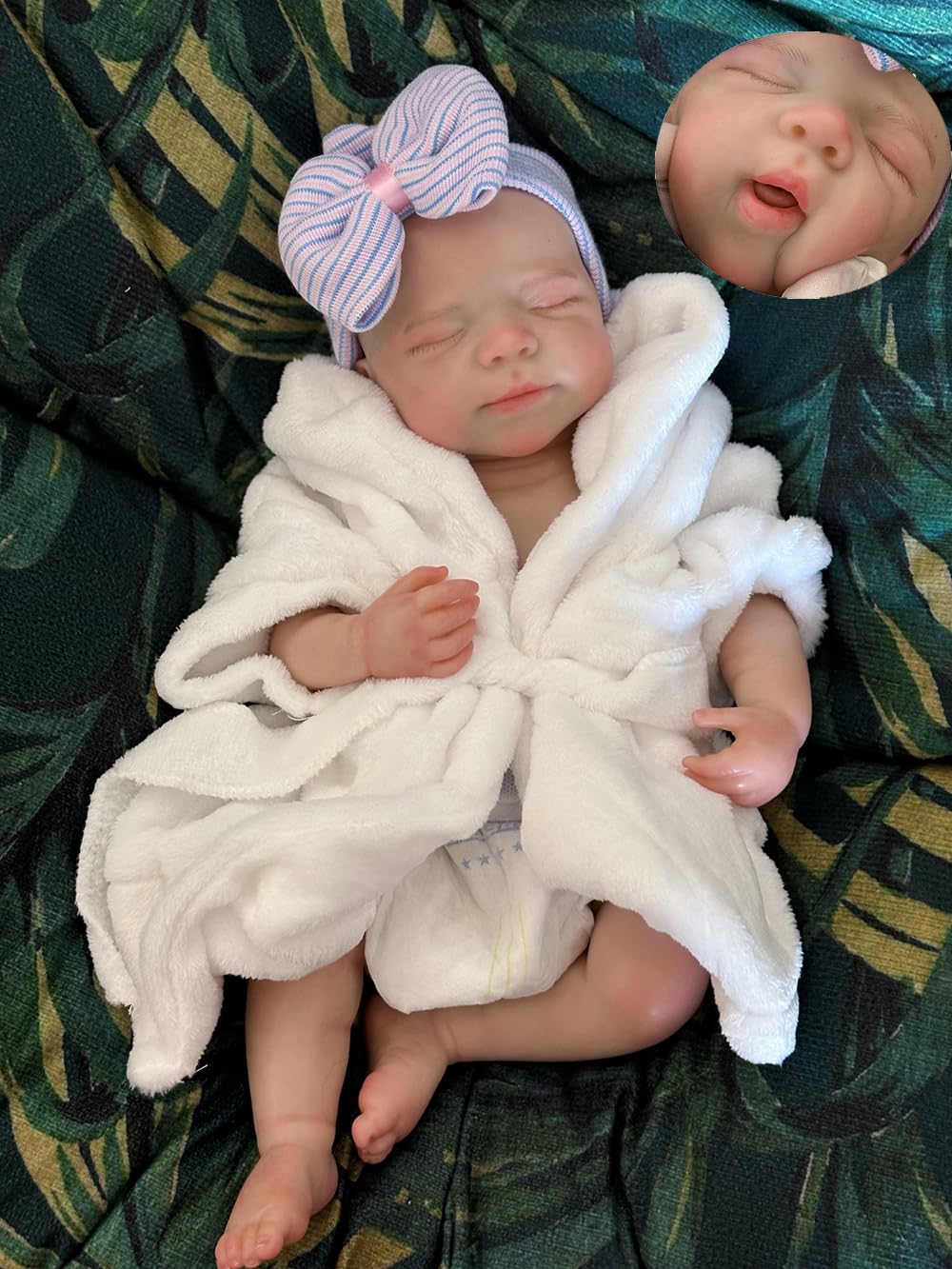Photo 1 of Abenduot 18inch 6.2lbs Full Body Silicone Baby Dolls Can Open Mouth Real Life Anatomically Correct Newborn Girl Dolls - Pascale