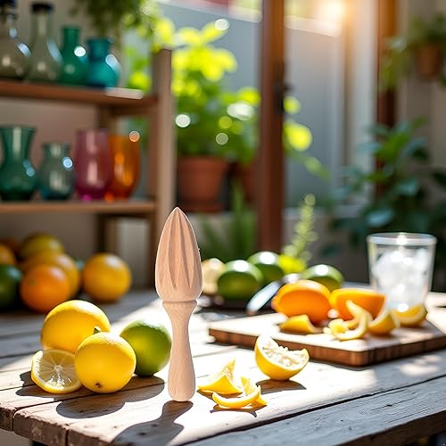 Miniatura 6 de Exprimidor de cítricos de madera y limón – Exprimidor manual manual de cítricos/naranja Herramienta exprimidora de frutas portátil para el hogar