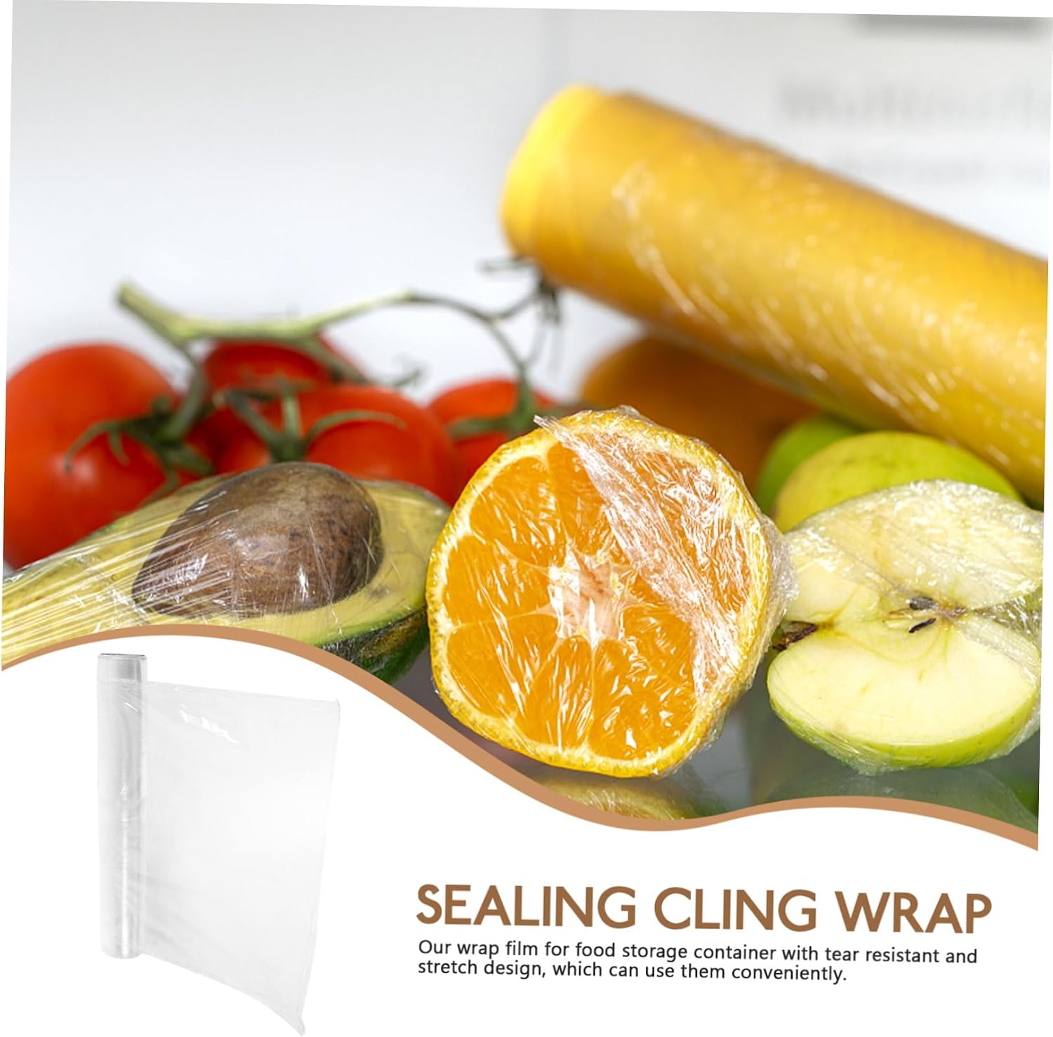 ORFOFE Food-grade Cling Film Fresh Keeping Plastic Wrap for Kitchen Cuttable Slide Cutter Food Preservation Fruit Vegetable Saver