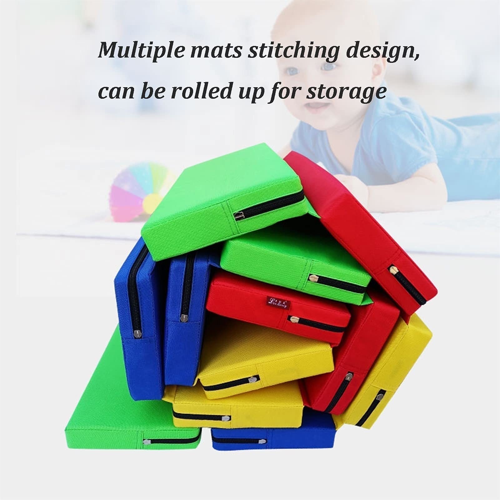 Turnmatte Weichbodenmatte Bunte Gymnastik-Taumelmatte, Oxford-Tuch-Trainingsmatte für Kindergarten-Kinder, Klettermatte/Bounce-Matte 260x50x5cm