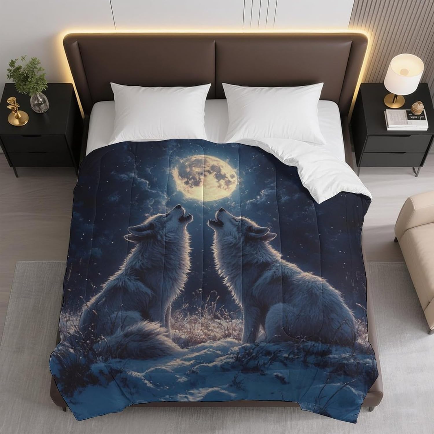 Moonlit Howl Comforter Bedding Heavy Bed Blanket Soft Warm Fluffy All Seasons Only Quilt 155x220cm