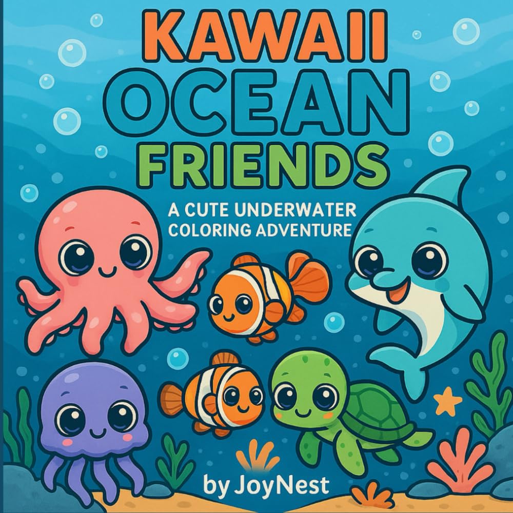Kawaii Ocean Friends: A Cute Underwater Coloring Adventure: The Kawaii Coloring Collection