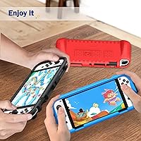 Vista 7 de Fintie Kids Case for Nintendo Switch OLED Model 2021 with Game Card Slots - [Kids Friendly] Ultralight Shockproof Protective Cover, Ergonomic Grip