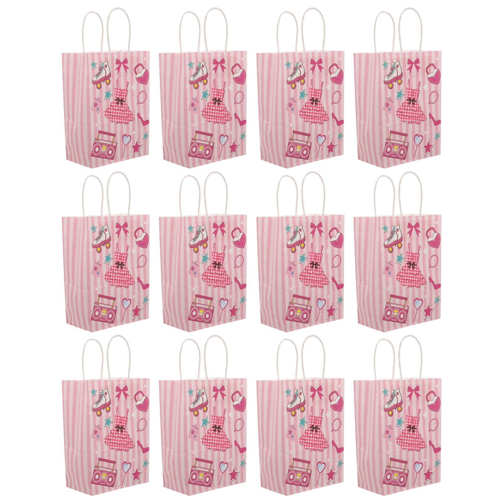 Beavorty 4 Juegos Bolsa De Papel Para Recuerdos De Fiesta Bolsas De Papel Favor Polos Bolsosde Fiesta Bolsas De Cotillon Mini De De Medianas Rosa 12 Uds * 4